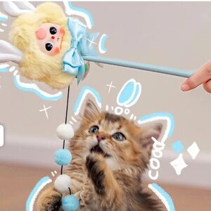 1- Baby Three Cat Teasing Stick Plush Series Blind box